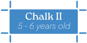 chalk-II-button art class for 5-6 year olds