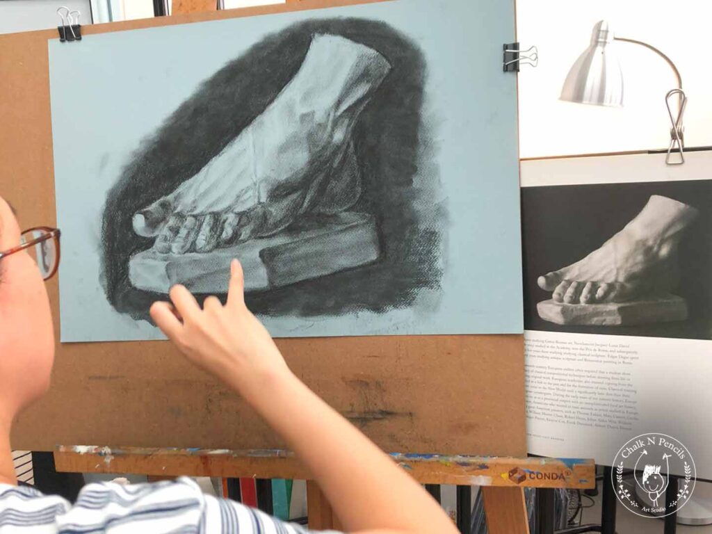 Art-Class-Adults-Singapore-Chalk-n-Pencils-Charcoal-Foot