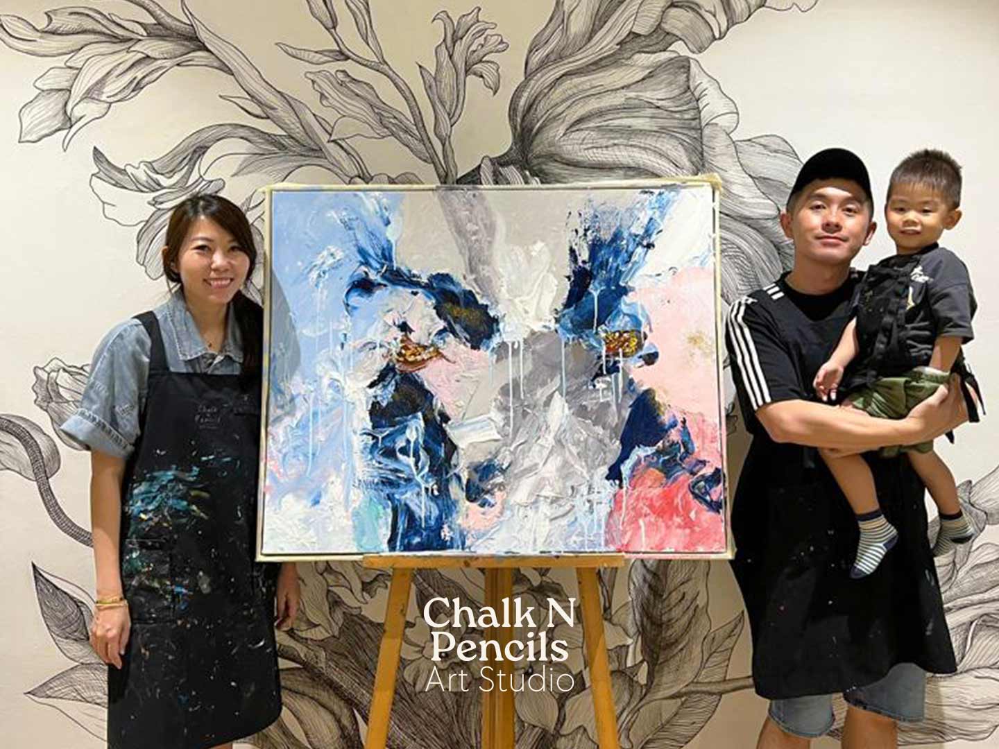 Family-Painting-Singapore-Chalk-n-Pencils-Blues